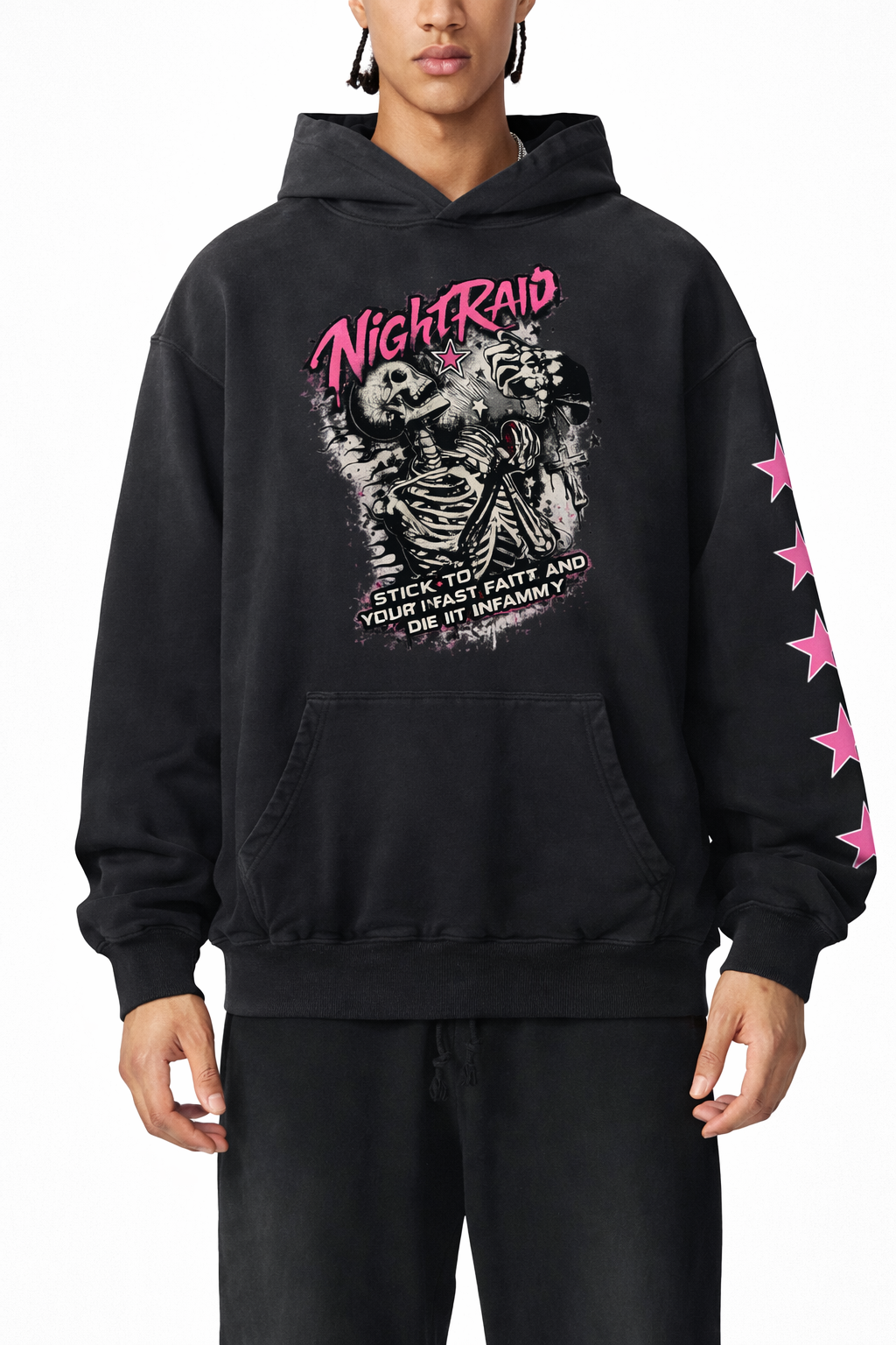 NIGHTRAID — BRAVEFAITH Heavyweight Sunfade Oversized Hoodie