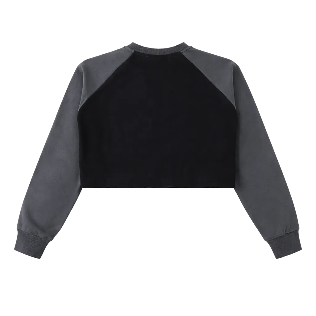 NightRaid Serpent Sigil Raw Hem Cropped Crew