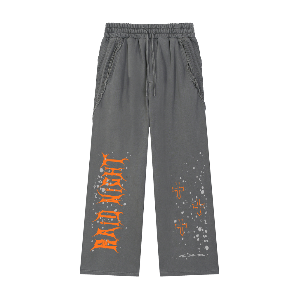 Snow Washed Tape Raw Edge Sweatpants