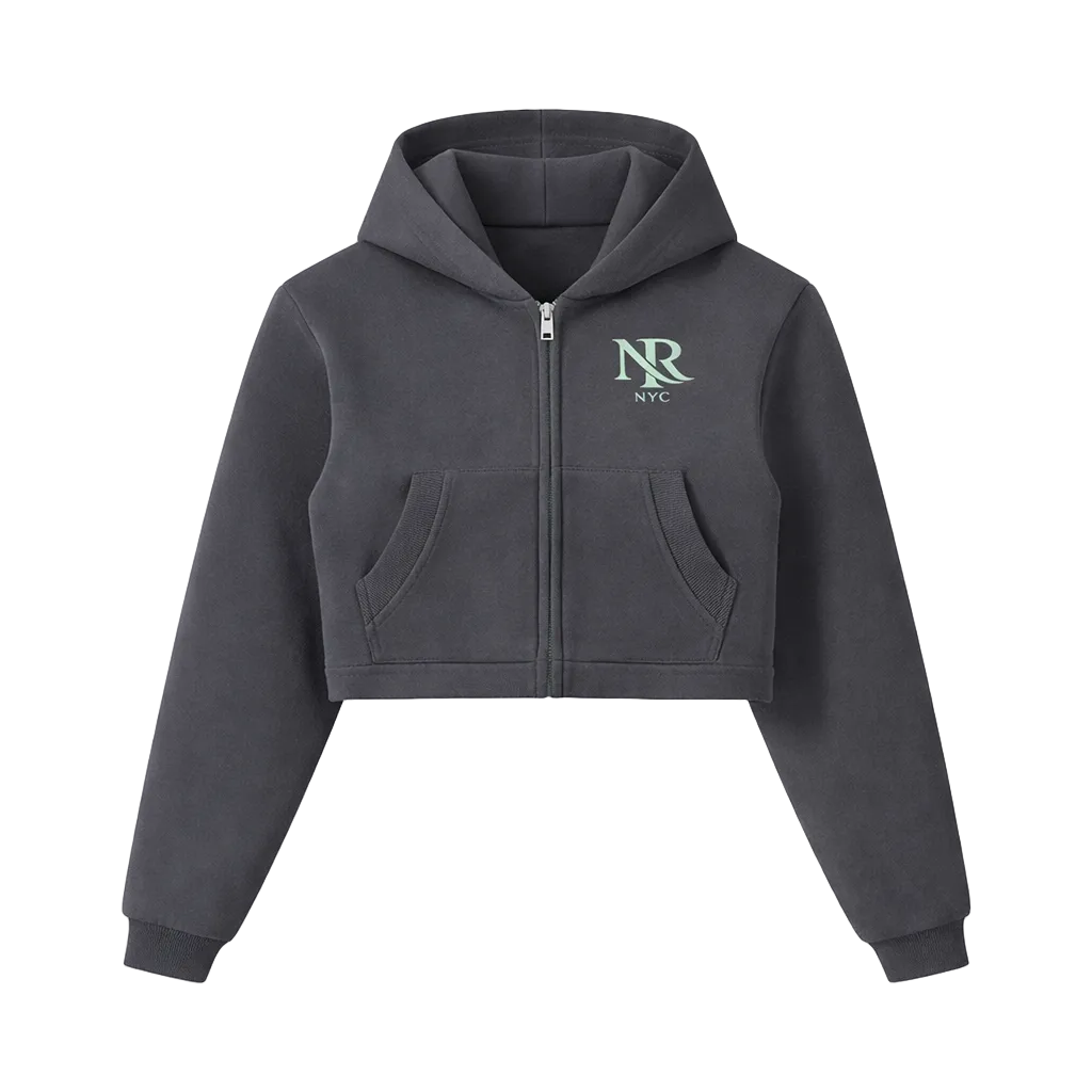 NightRaid “Phantom Cross” Essential Cropped Zip Hoodie