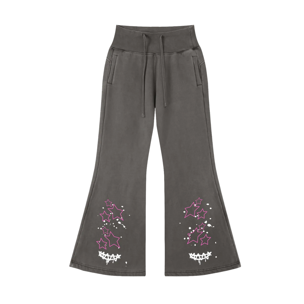Vintage Washed Flared Fleece Pants