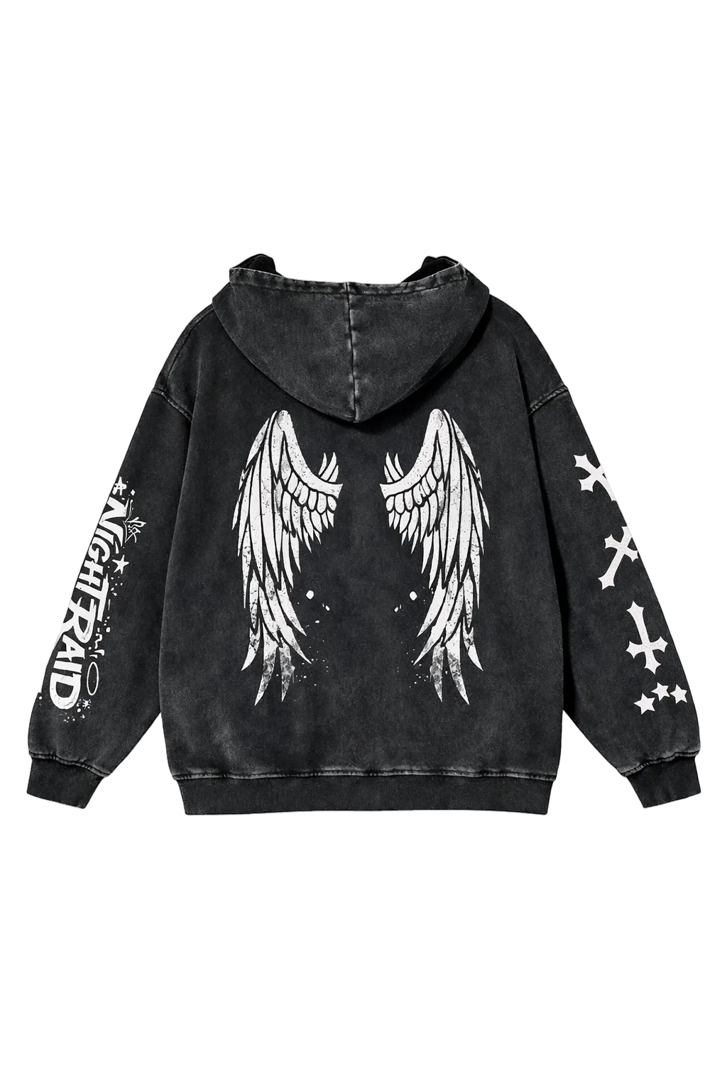 “Faith” Washed Black Vintage Hoodie