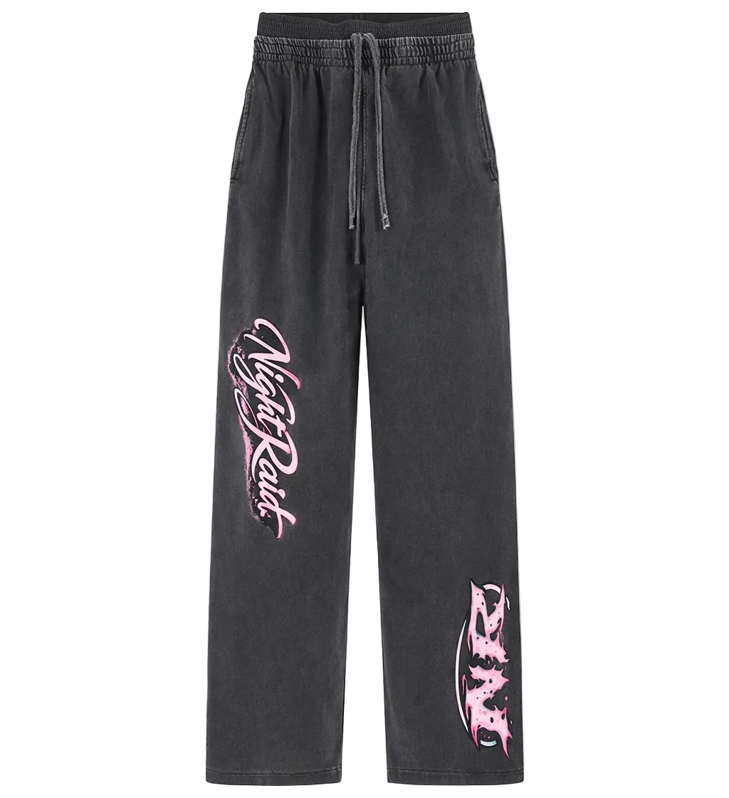 NightRaid “Nocturne Script” Vintage Washed   Sweatpants