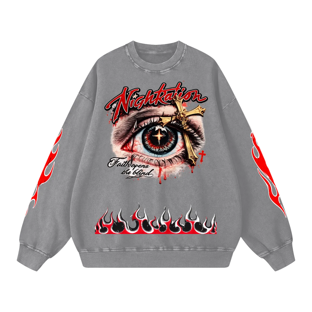 NIGHTRAID — FAITHBOUND 
Snow Washed Oversized Sweatshirt