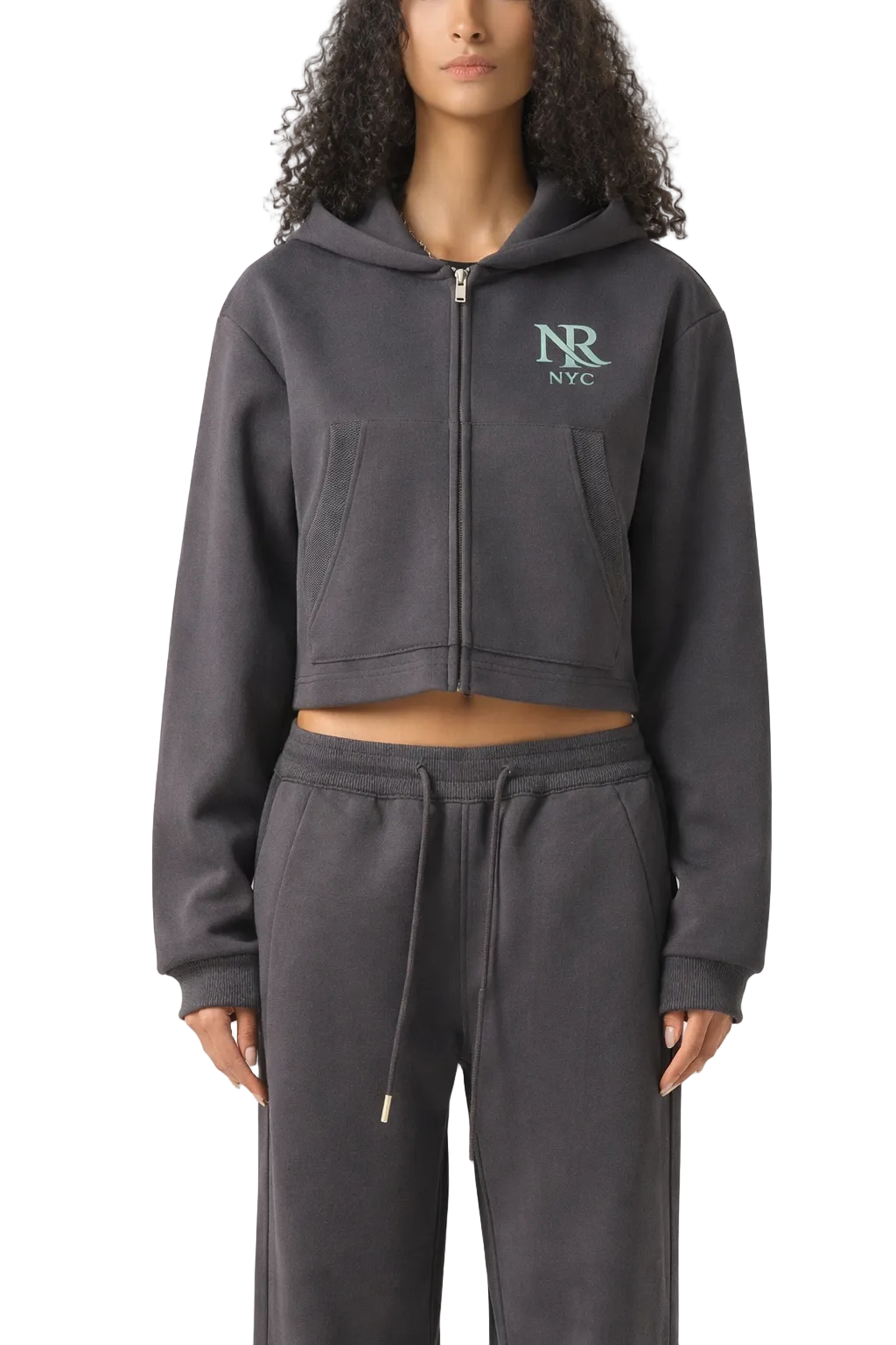 NightRaid “Phantom Cross” Essential Cropped Zip Hoodie