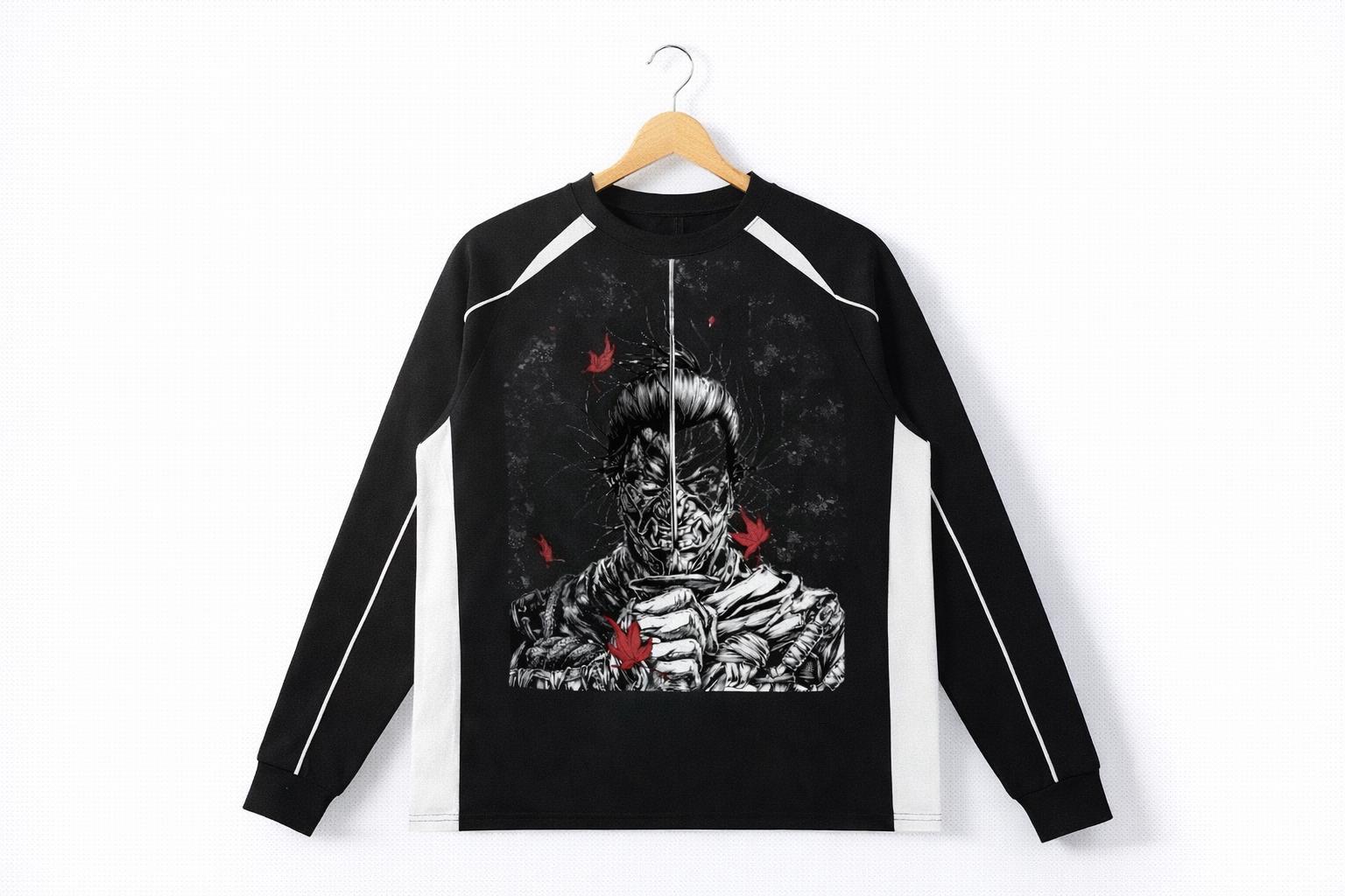 Samurai Katana Long Sleeve Shirt Japanese Streetwear Graphic Tee