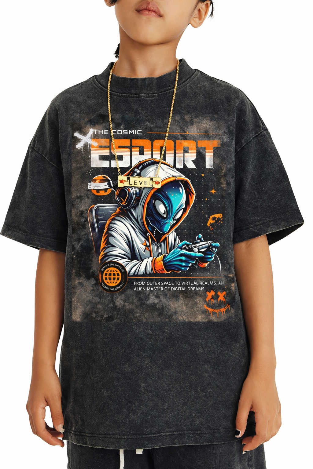 Snow Washed Esports Alien Graphic Kids' T-Shirt
