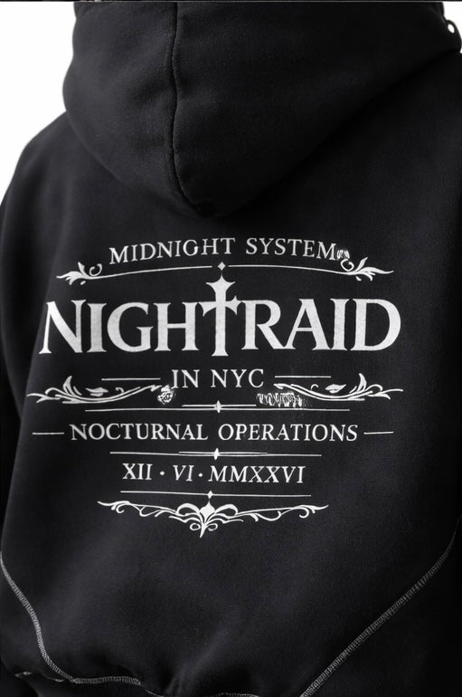 NightRaid “Architect” Contrast Stitch Zip Hoodie