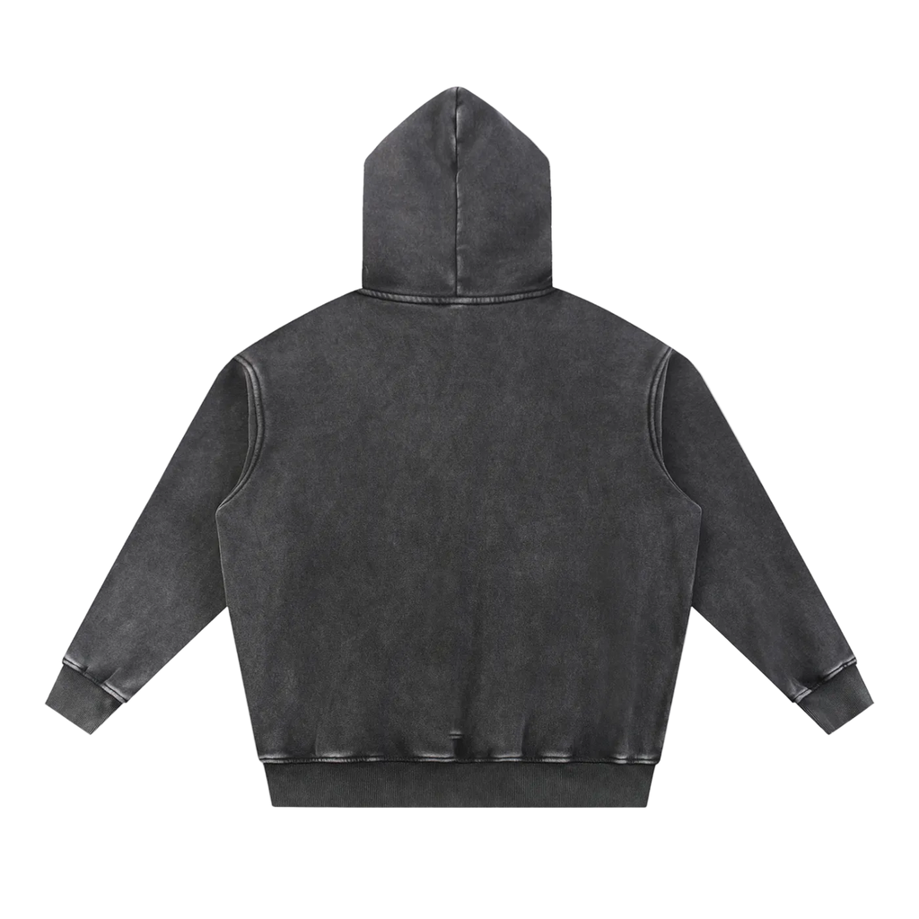 Oversized Vintage Hoodie – Distressed Heavyweight Pullover