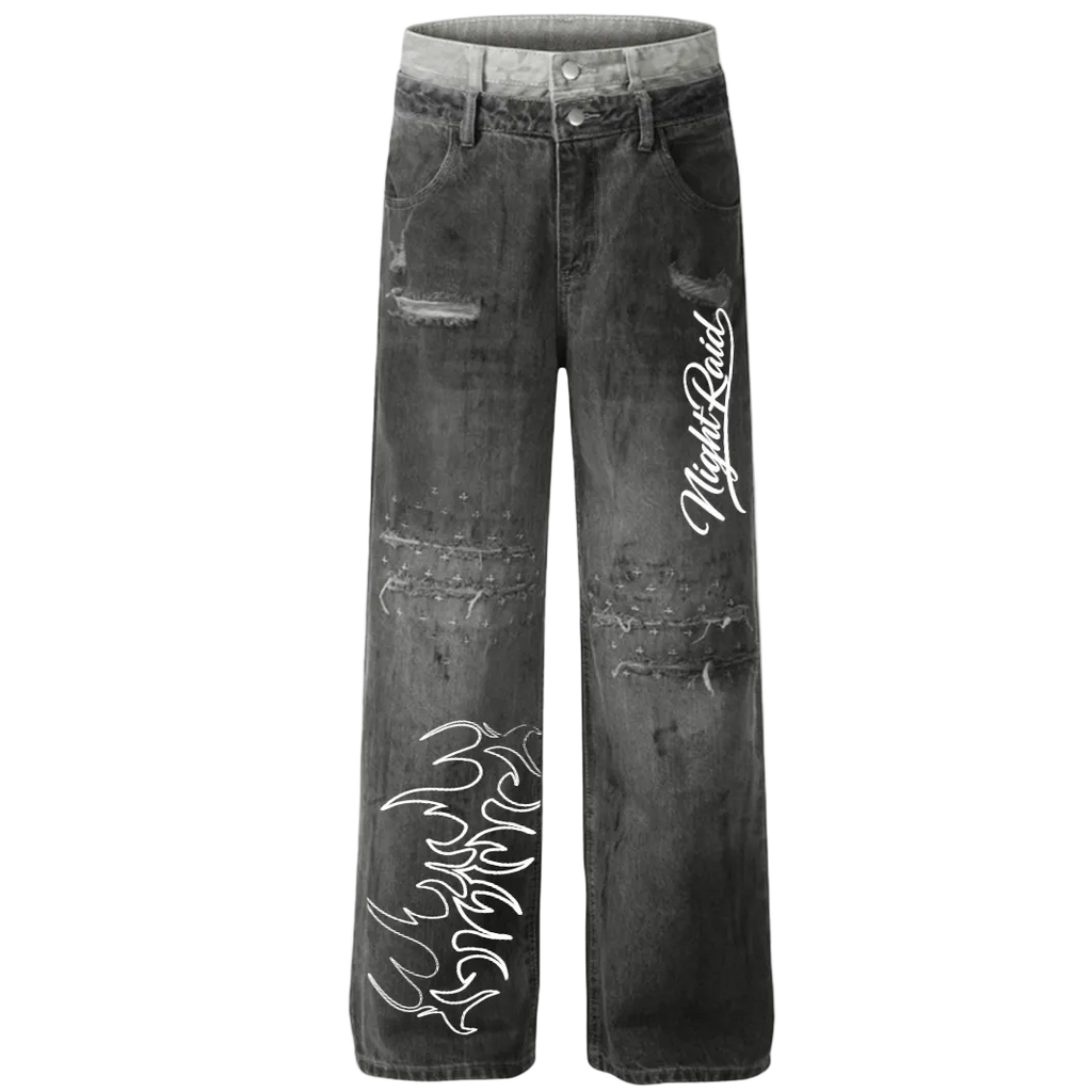 NightRaid “Midnight Script” Women’s Distressed Denim