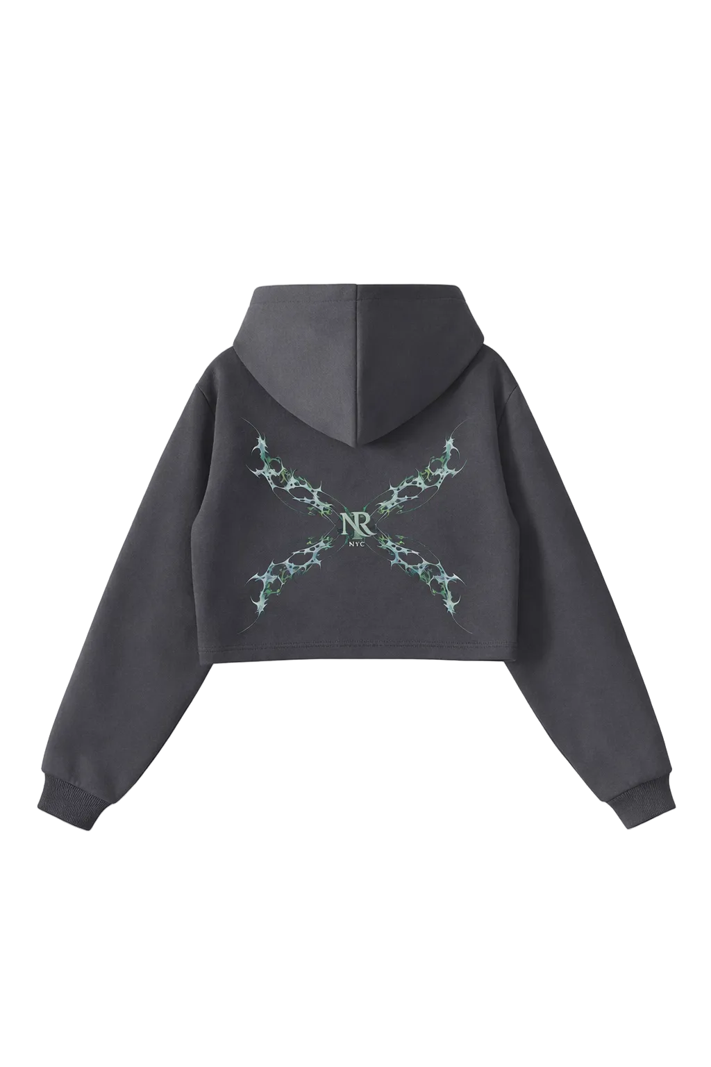 NightRaid “Phantom Cross” Essential Cropped Zip Hoodie