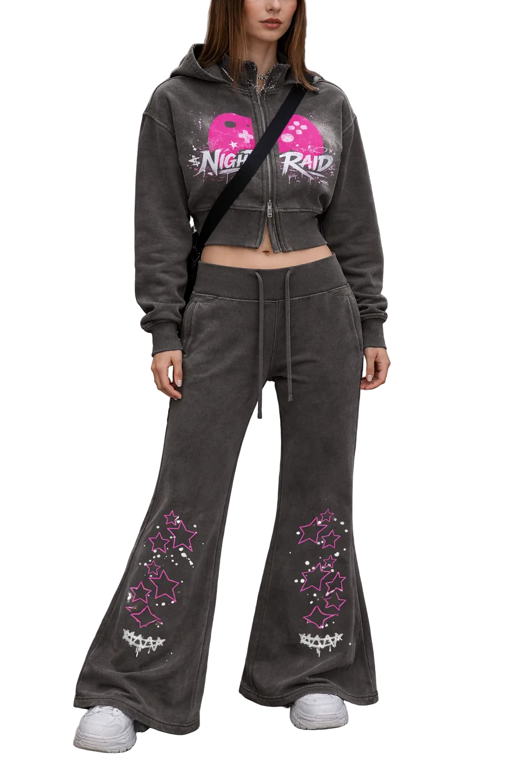 Vintage Washed Flared Fleece Pants