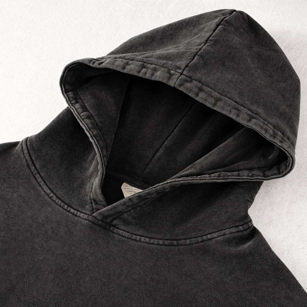 “Faith” Washed Black Vintage Hoodie