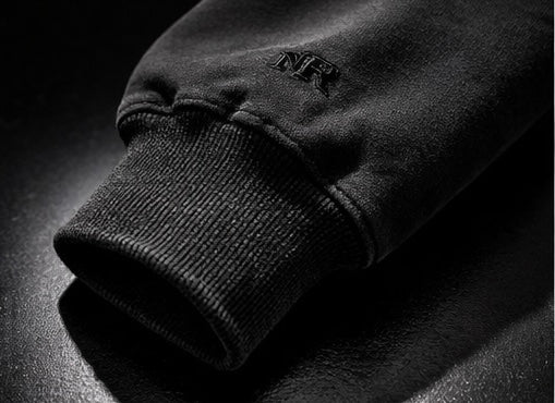 NightRaid “Obsidian Authority” Full-Zip Raw Edge Hoodie