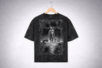 Tactical Soldier Graphic T-Shirt, Black Acid Wash Military Aesthetic