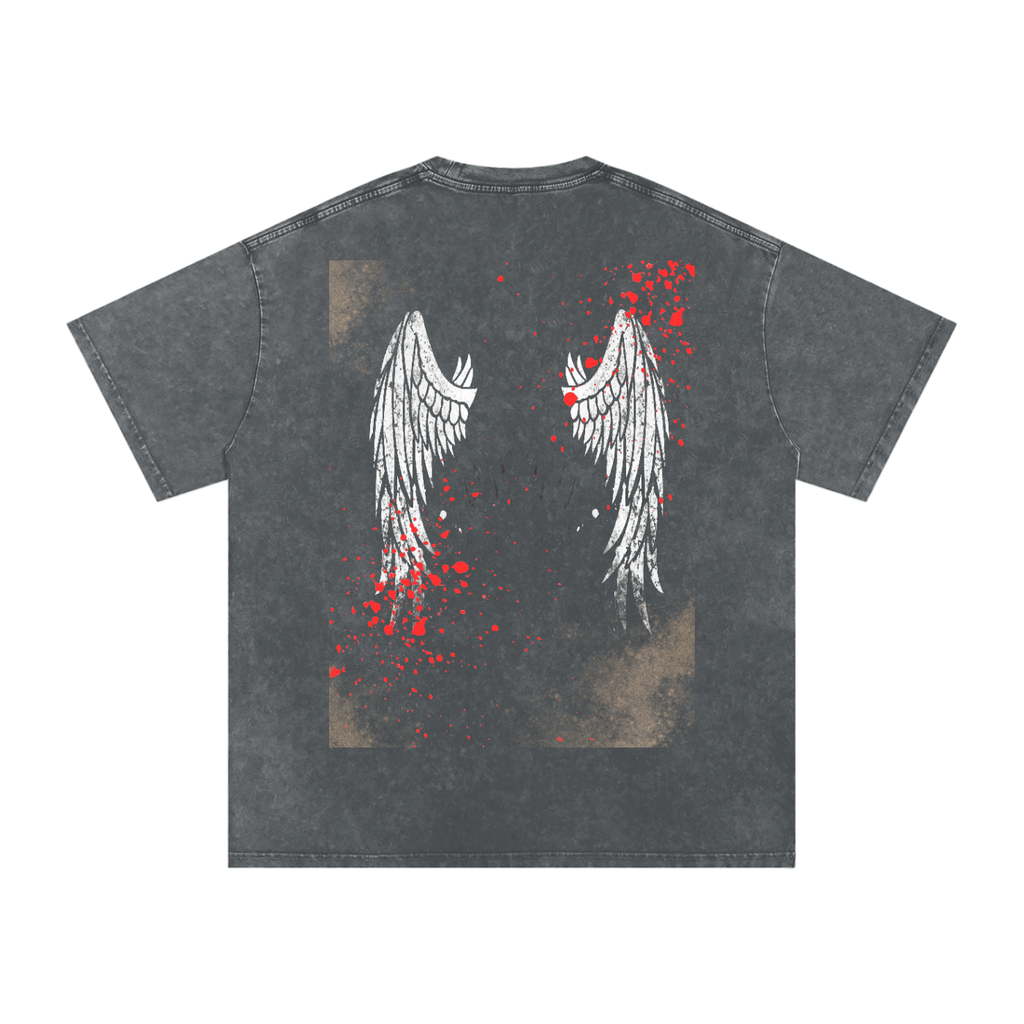 Snow Washed Bloody Angel Graphic Oversized T-Shirt