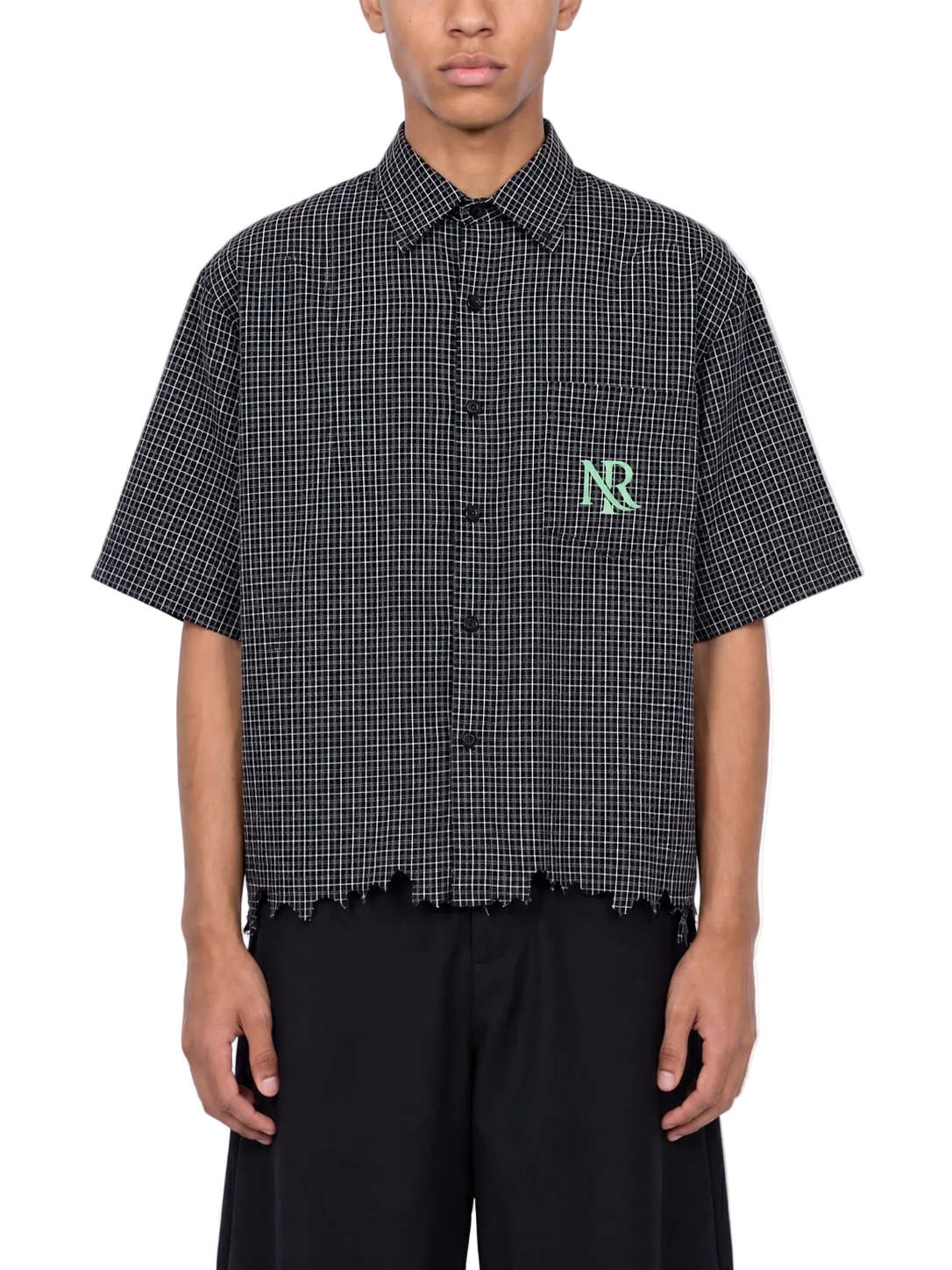 NightRaid “Static Division” Distressed Button-Up