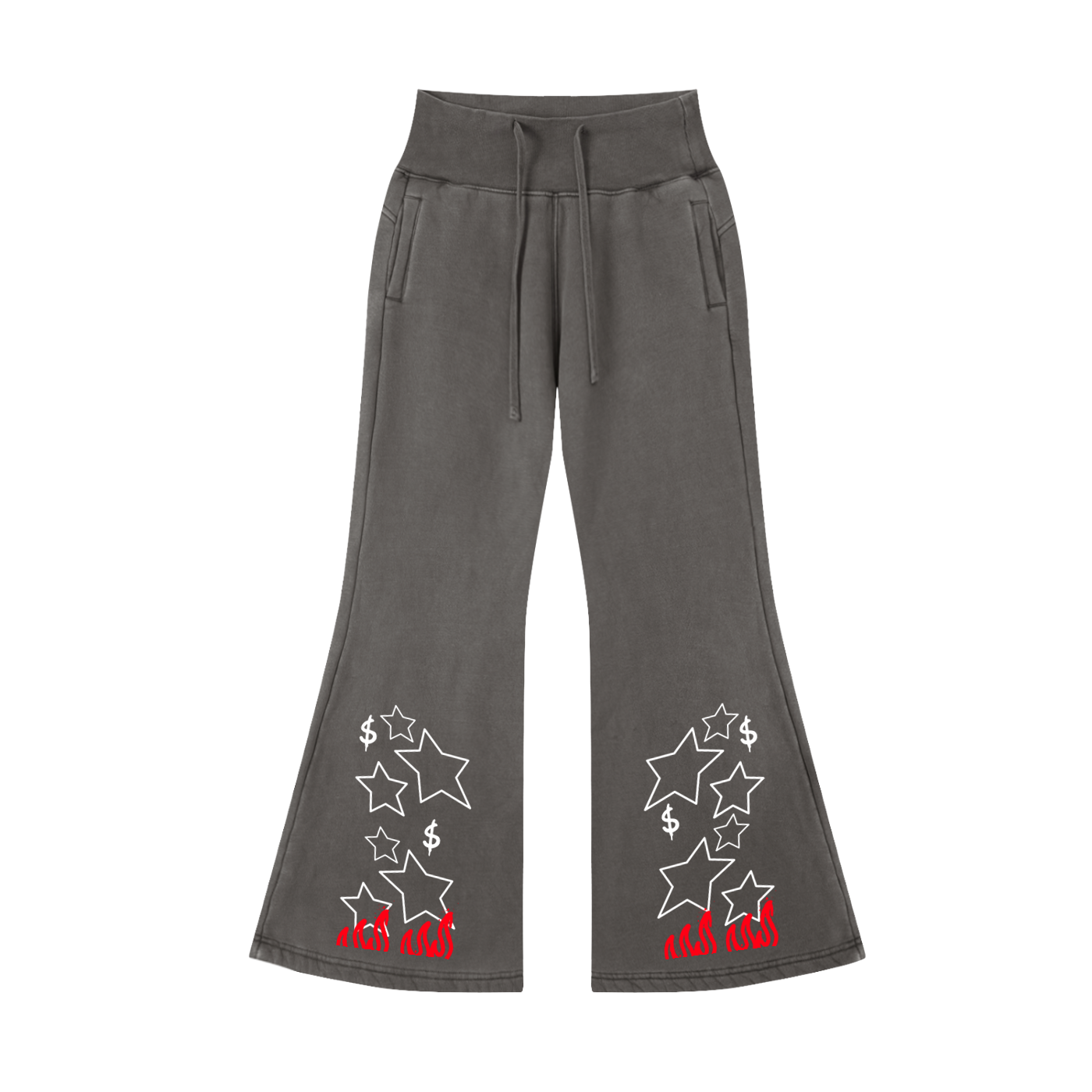 Vintage Washed Flared Fleece Pants