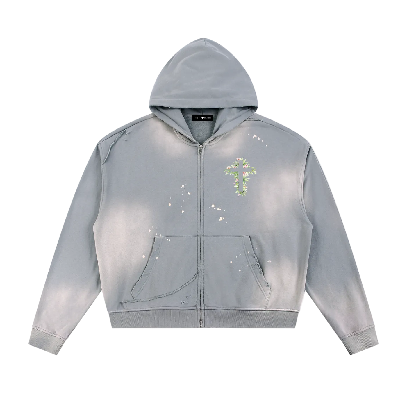 NightRaid “Stay Wild / Stay Free” Sun Fade Zip Hoodie