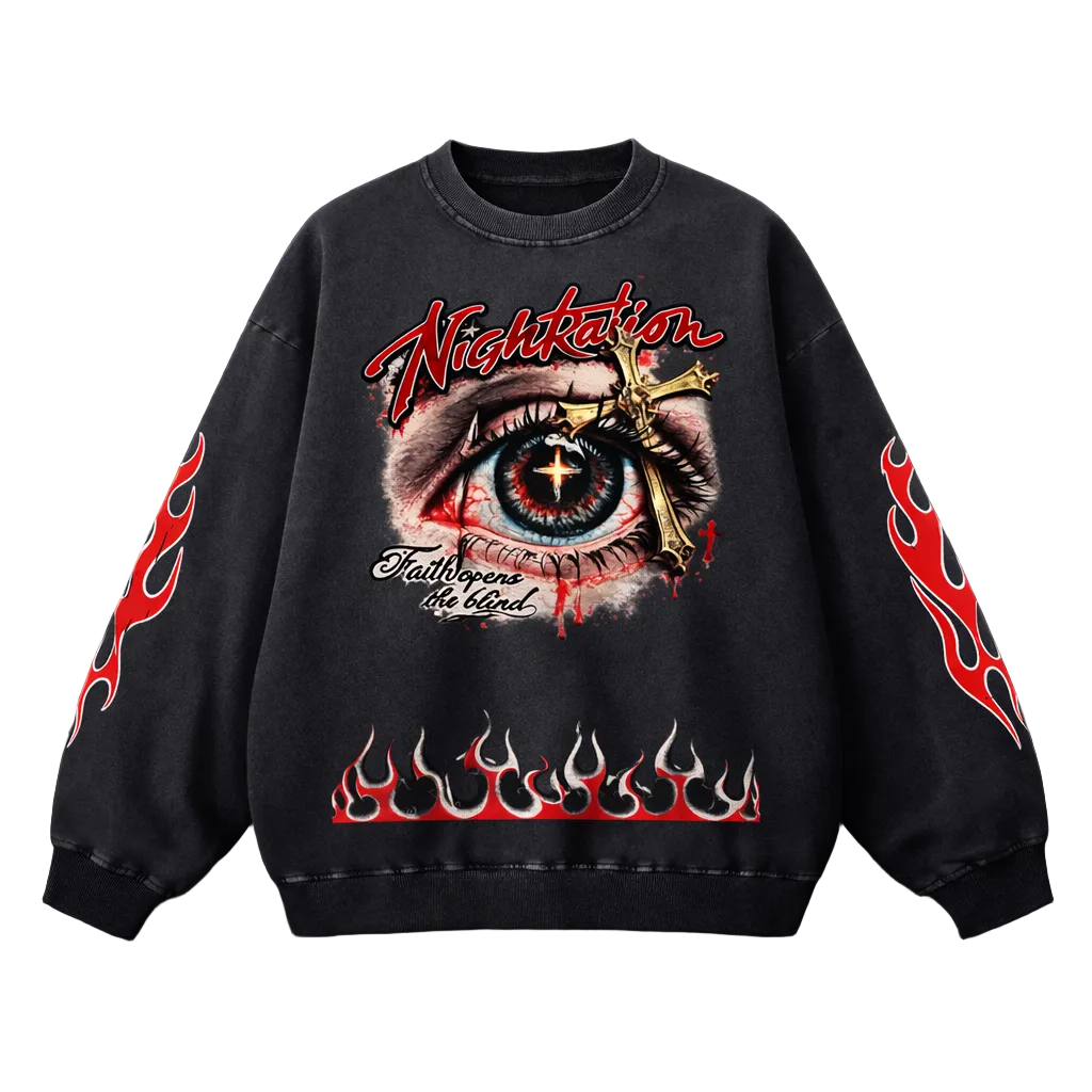 NIGHTRAID — FAITHBOUND 
Snow Washed Oversized Sweatshirt