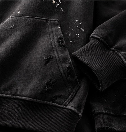 NightRaid “Obsidian Authority” Full-Zip Raw Edge Hoodie