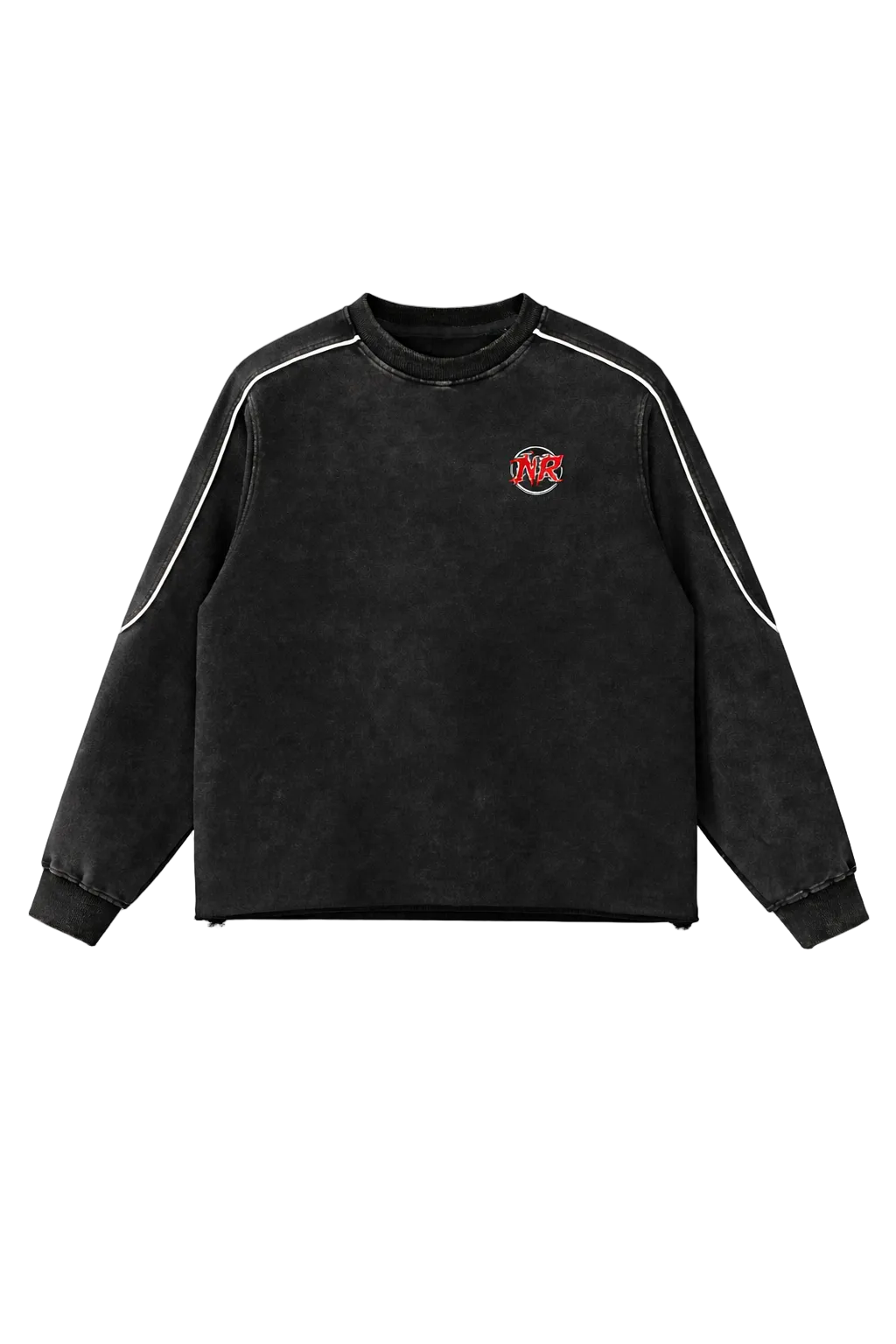 NIGHTRAID — Raw Hem Red OBSIDIAN Sweatshirt