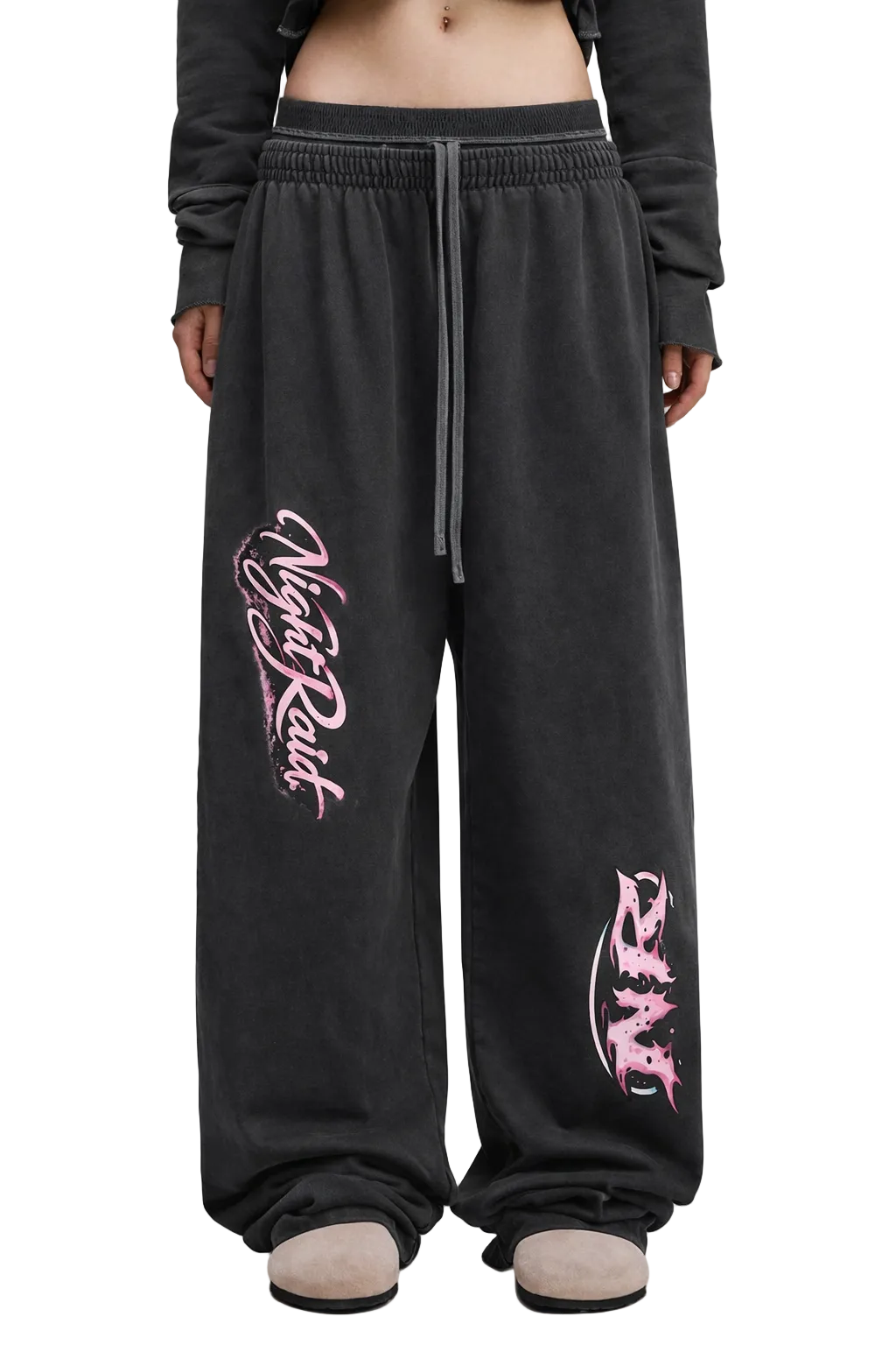 NightRaid “Nocturne Script” Vintage Washed   Sweatpants