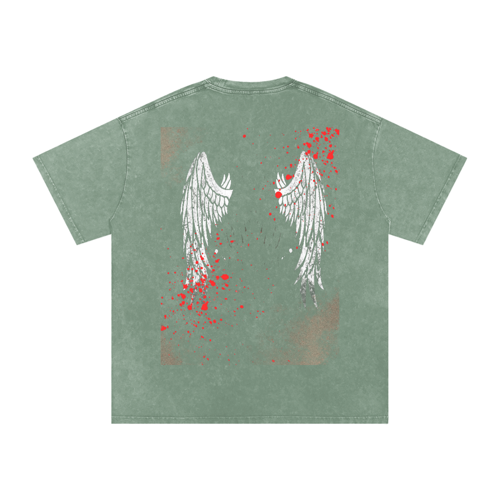 Snow Washed Bloody Angel Graphic Oversized T-Shirt