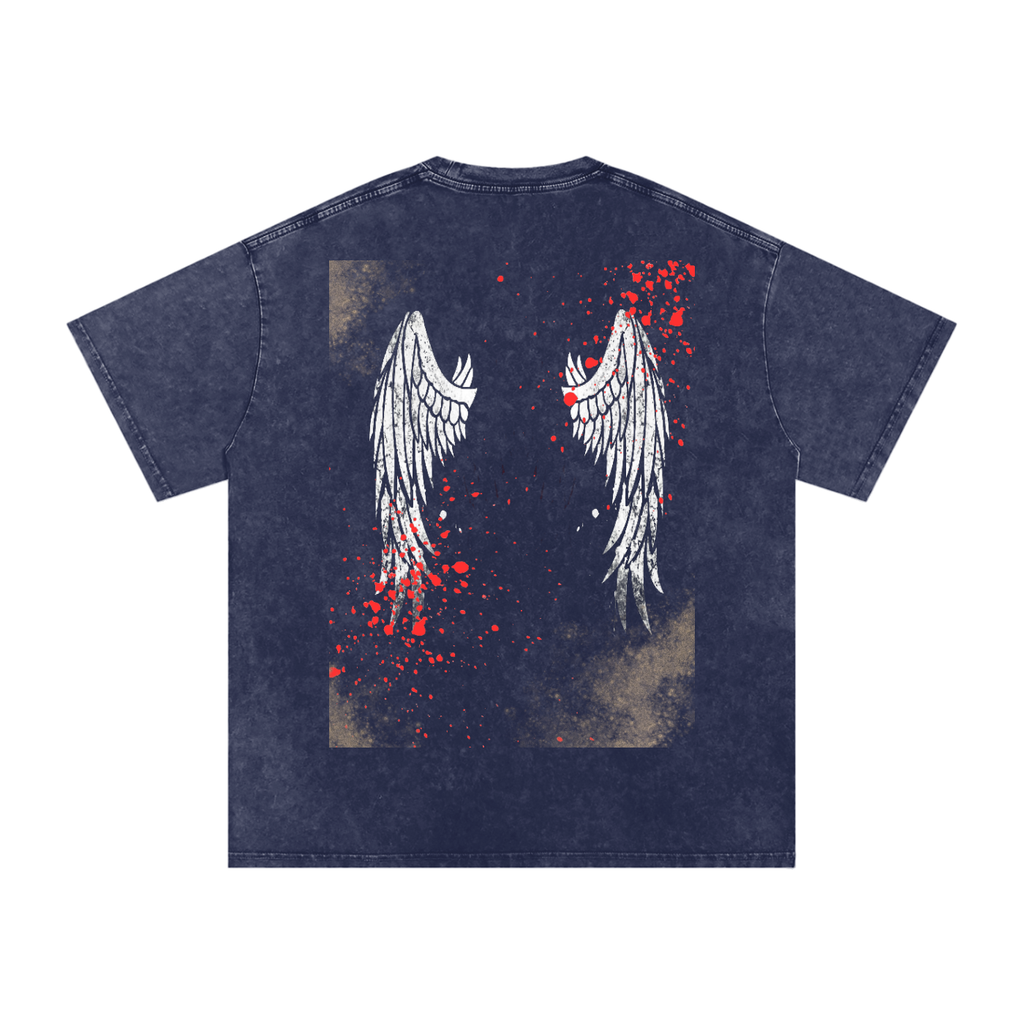 Snow Washed Bloody Angel Graphic Oversized T-Shirt