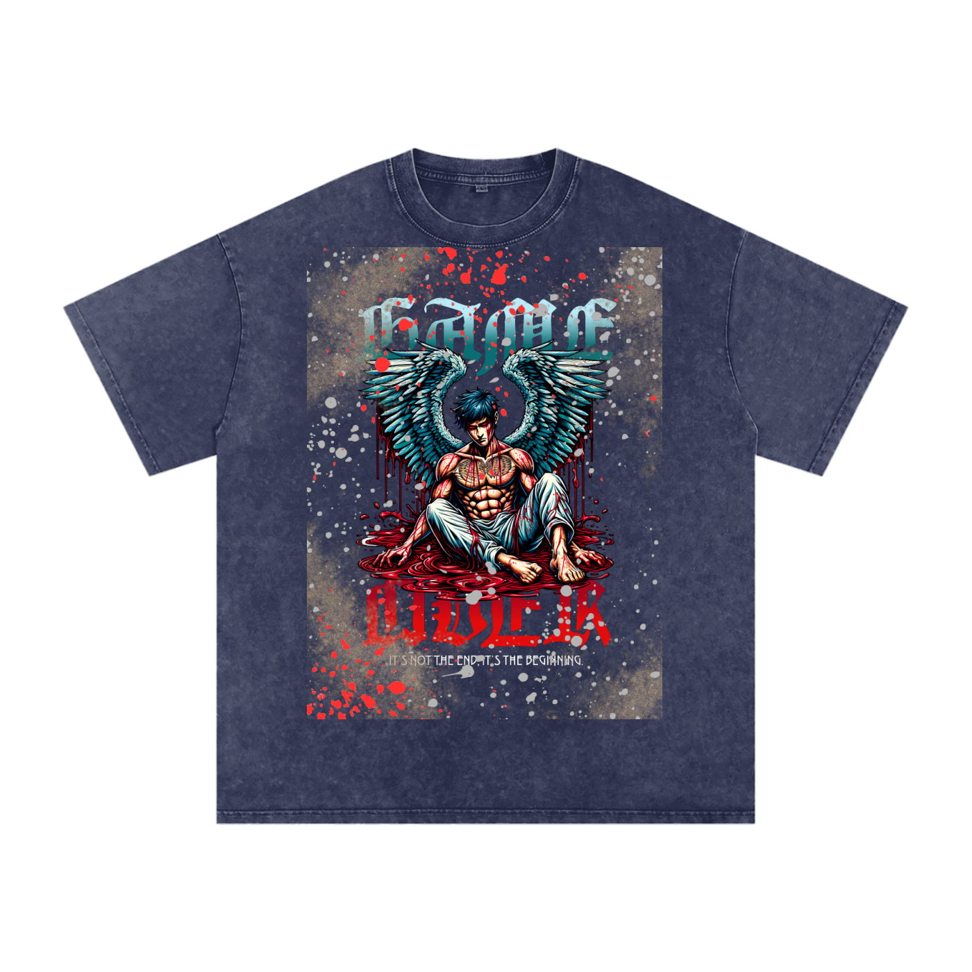 Snow Washed Bloody Angel Graphic Oversized T-Shirt