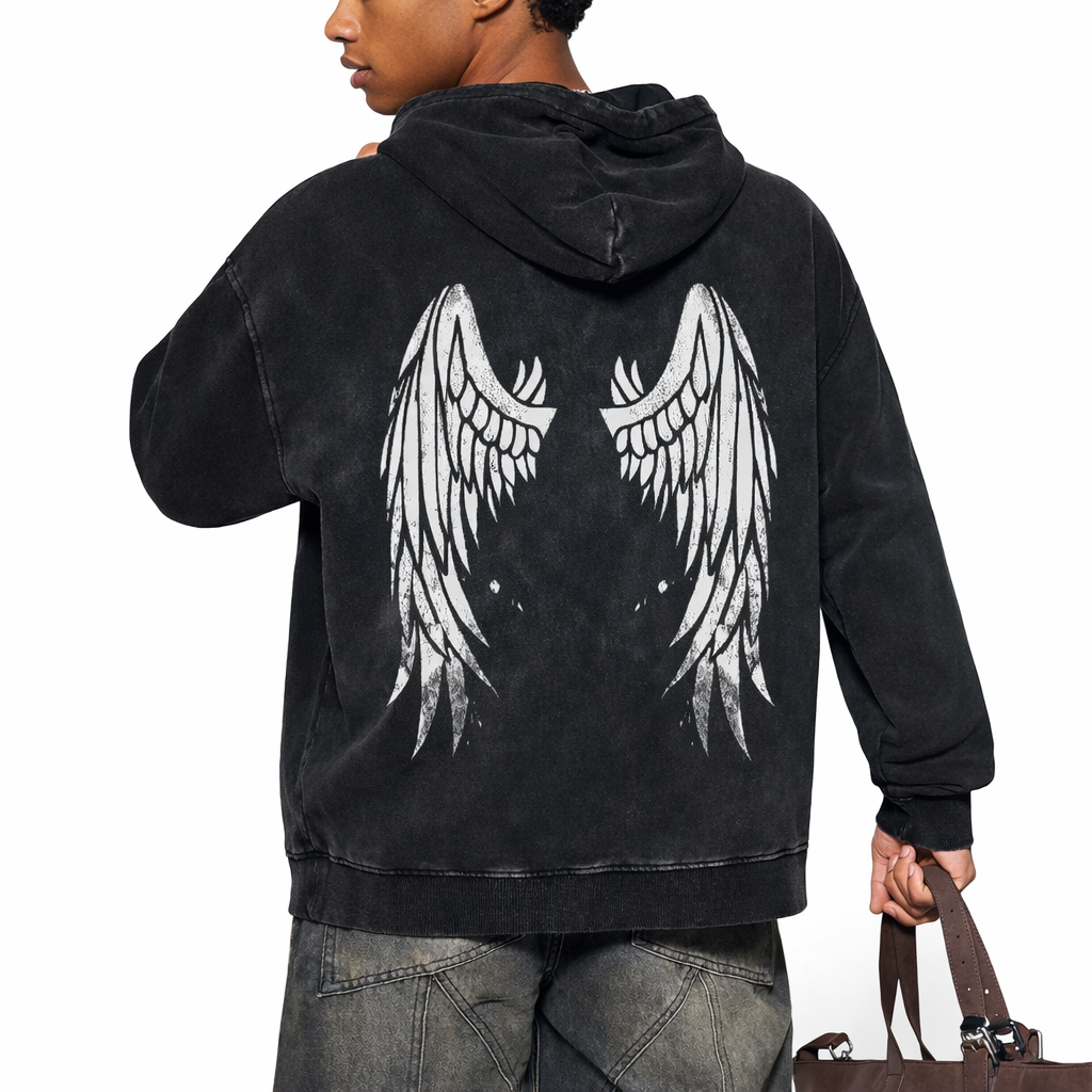 “Faith” Washed Black Vintage Hoodie