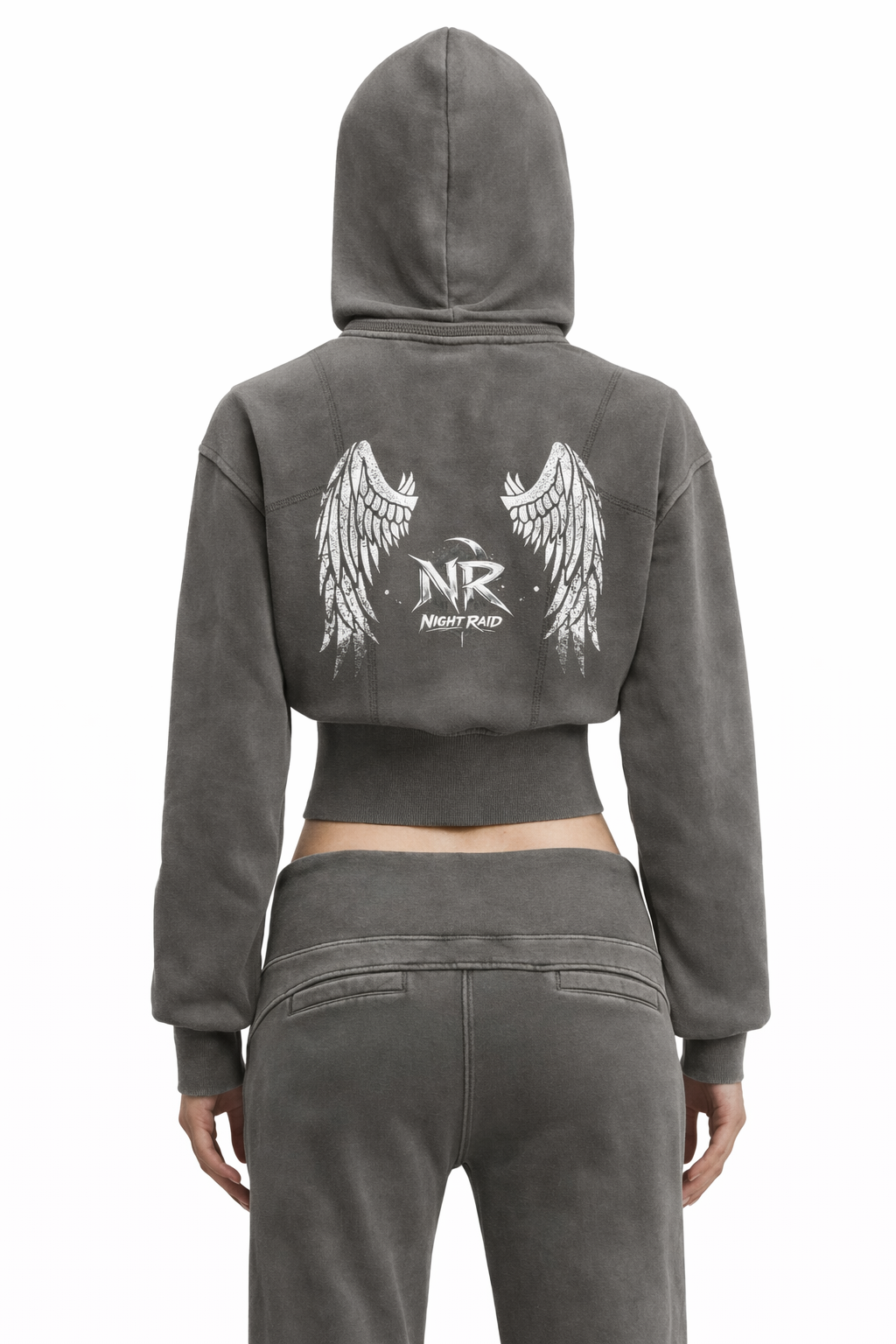 Gamer Girl Cropped Zip Up Hoodie Vintage Washed