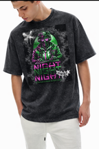 Snow Washed Gamer Night Oversized T-Shirt