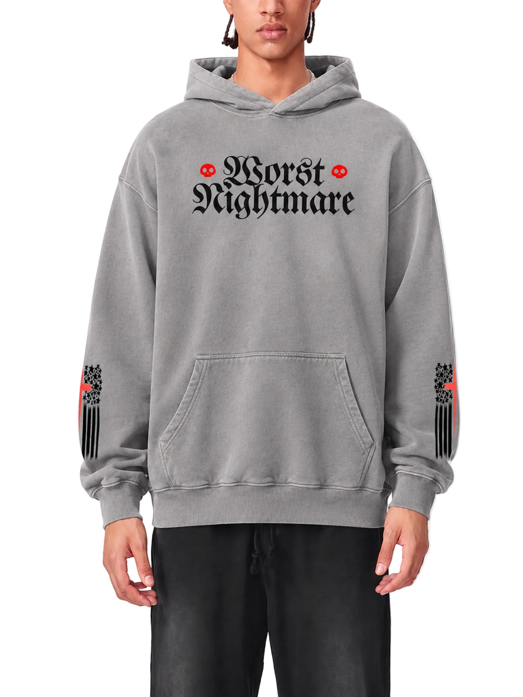 Night Raid “Worst Nightmare”Oversized Sunfade Hoodie