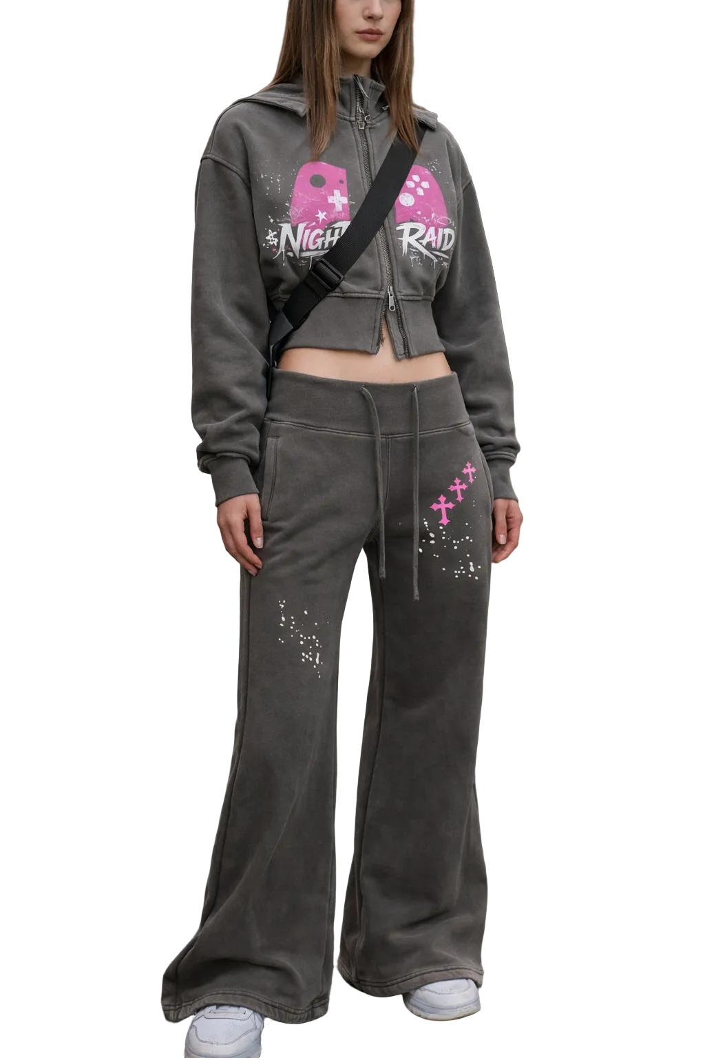 Vintage Washed Flared Fleece Pants