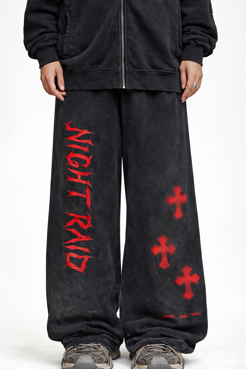 Snow Washed Tape Raw Edge Sweatpants