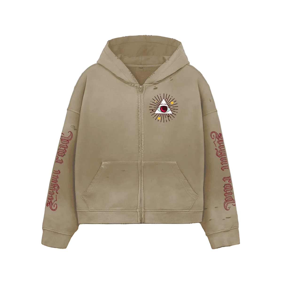 NightRaid “Eternal Vision” Unisex Heavyweight Washed Distressed Hoodie