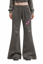 Vintage Washed Flared Fleece Pants