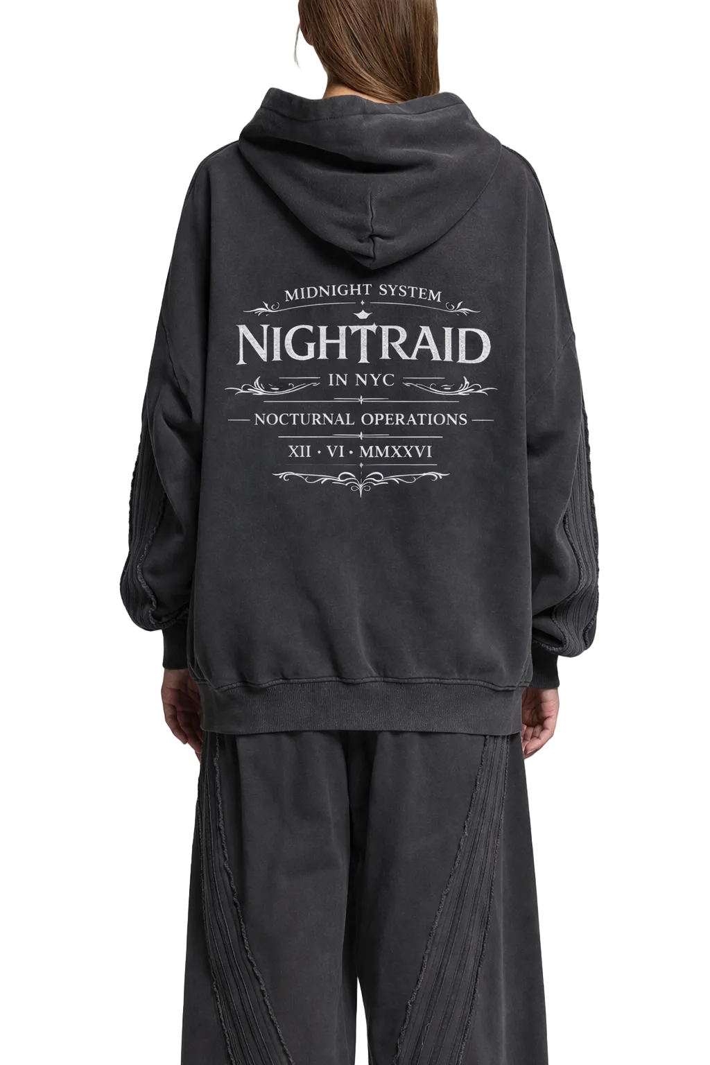 NightRaid “Midnight System” Snow Washed Zip Hoodie
