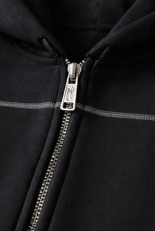 NightRaid “Architect” Contrast Stitch Zip Hoodie