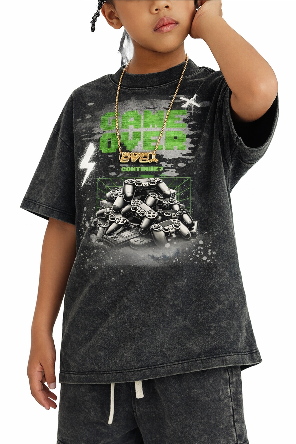 Snow Washed Kids' Game Over Graphic T-Shirt