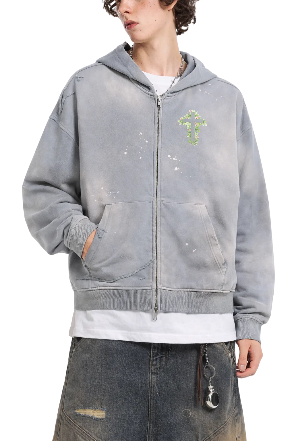 NightRaid “Stay Wild / Stay Free” Sun Fade Zip Hoodie