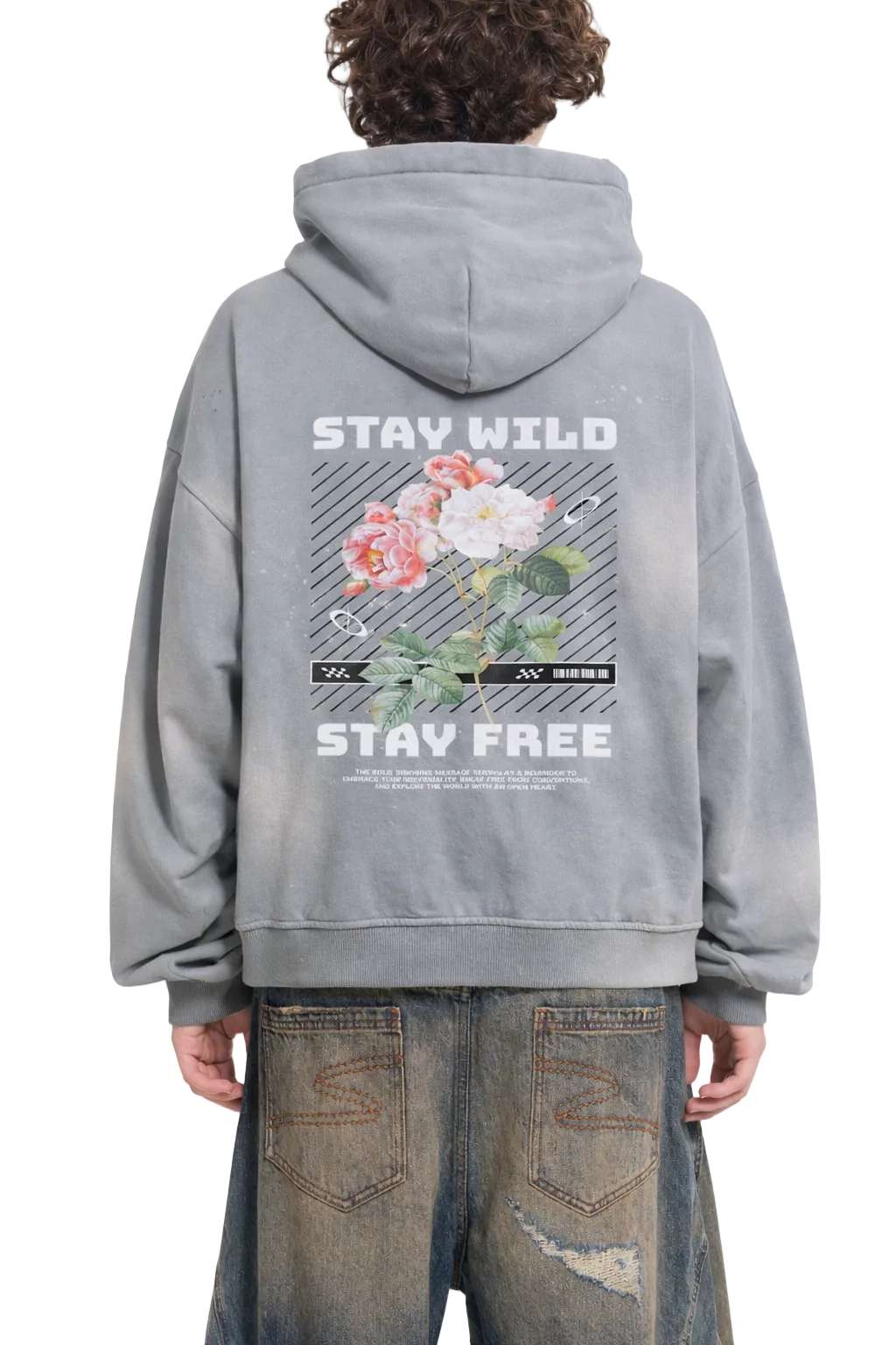 NightRaid “Stay Wild / Stay Free” Sun Fade Zip Hoodie