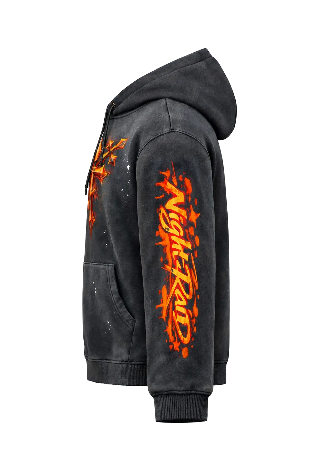 NightRaid “Infernal Cross” Heavyweight Vintage Washed Hoodie