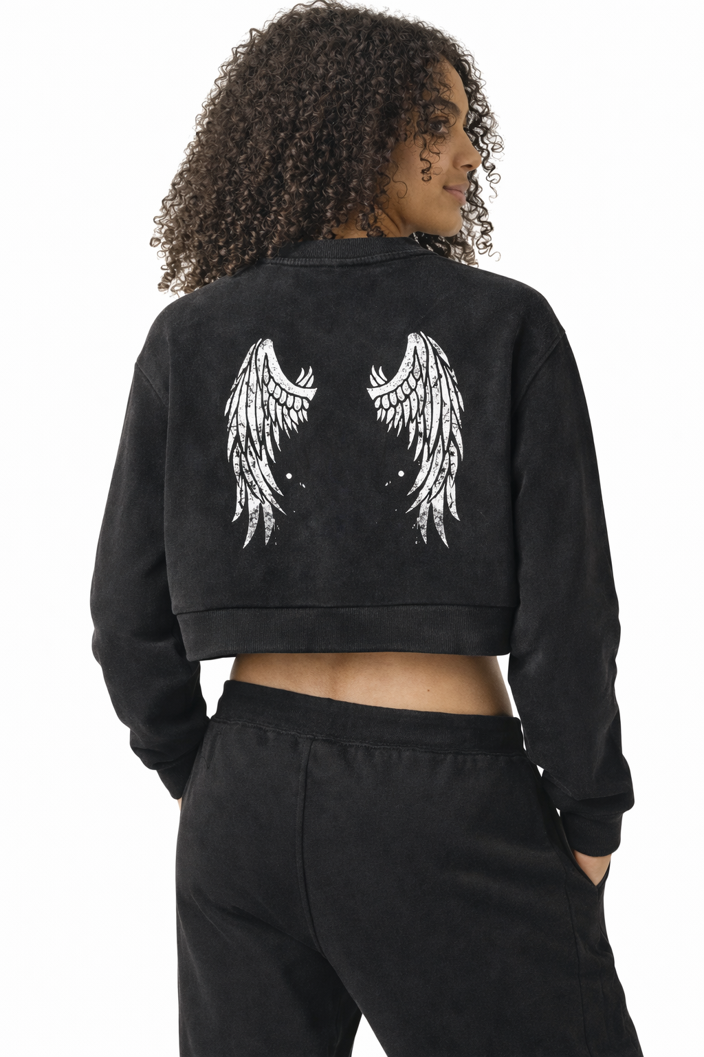 Angel Wings Gamer Girl Cropped Sweatshirt