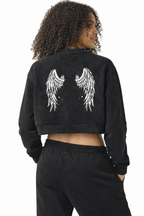 Angel Wings Gamer Girl Cropped Sweatshirt