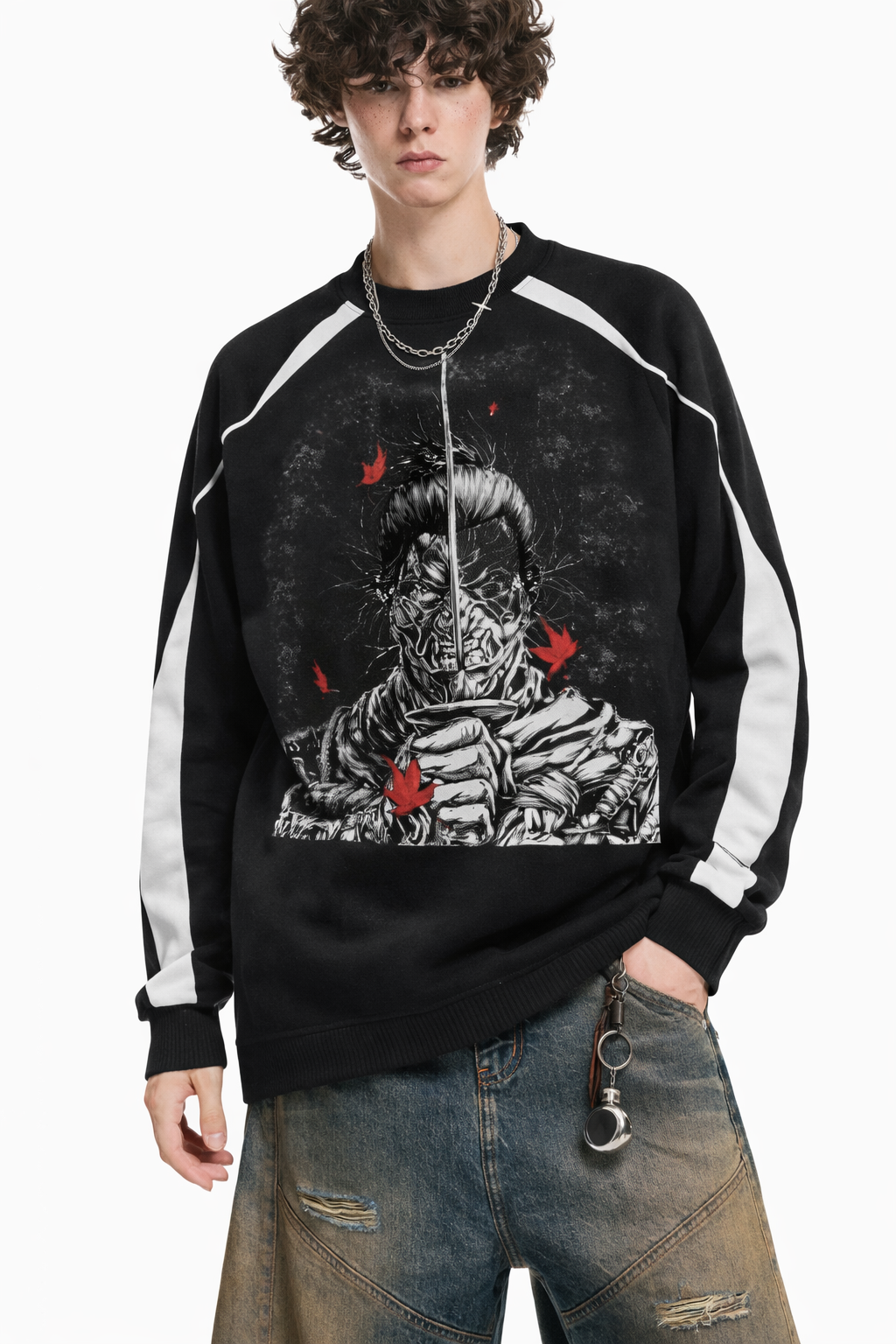 Samurai Katana Long Sleeve Shirt Japanese Streetwear Graphic Tee