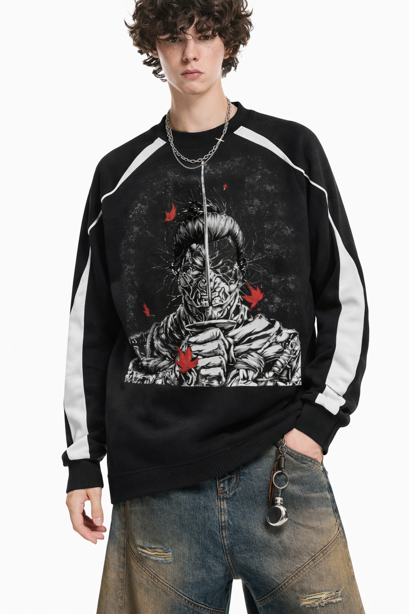 Samurai Katana Long Sleeve Shirt Japanese Streetwear Graphic Tee