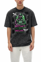 Snow Washed Gamer Night Oversized T-Shirt