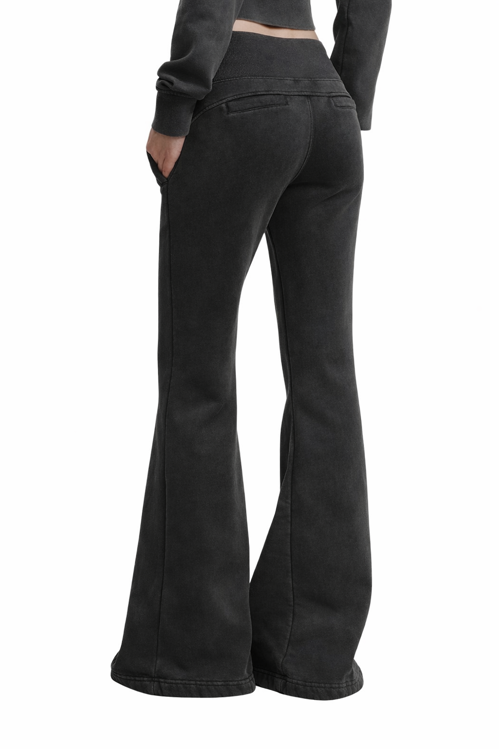 Vintage Washed Flared Fleece Pants